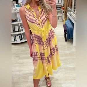 Raquel Allegra Afternoon Tie Dye Dress in Acid Light size M